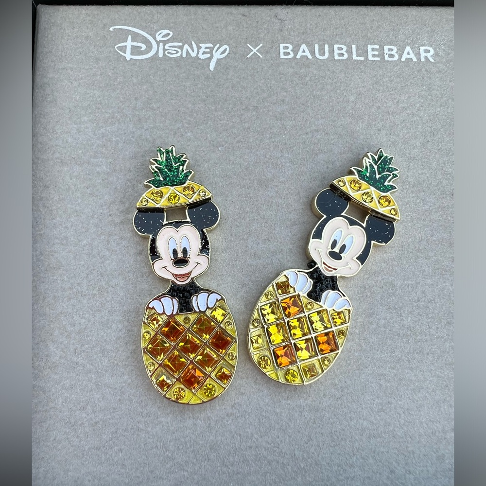 Disney Mickey Mouse Pineapple Earrings by Baublebar - NWT